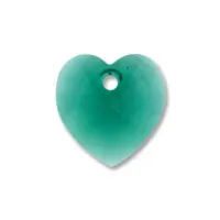 Larger Swarovski Heart Pendant - Emerald 14.4 x 14mm