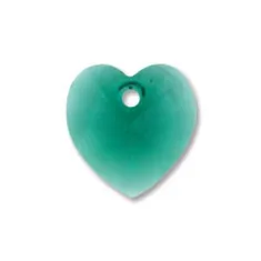 Larger Swarovski Heart Pendant - Emerald 14.4 x 14mm