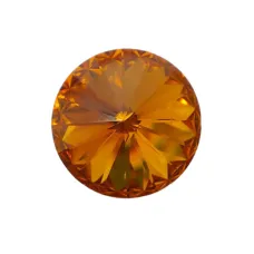 11mm Vintage Topaz Foiled Rivoli 11mm Vintage Topaz Foiled Rivoli