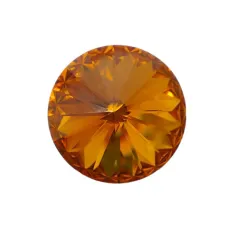11mm Vintage Topaz Foiled  Rivoli