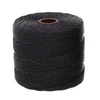 Black S-Lon 0.5mm Bead Cord on 77 yard Spool