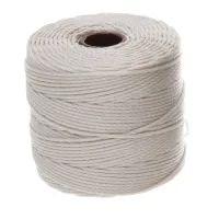 Cream S-Lon 0.5mm Bead Cord on 77 yard Spool