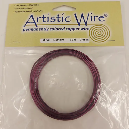 Burgundy Colour, 10ft (3m) 16ga 1.29mm Artistic Wire Burgundy Colour, 10ft (3m) 16ga 1.29mm Artistic Wire