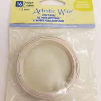 Pearl Silver Colour, 25ft (7.6m) 16ga 1.3mm Silver Plated Artistic Wire