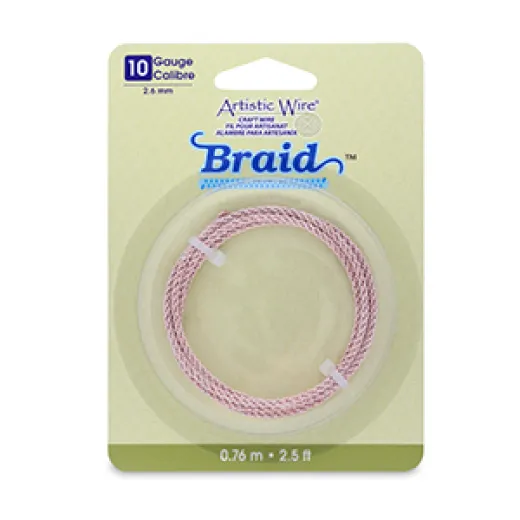 10 Gauge (2.6 mm), Round Braid, Rose Gold Color, 2.5 ft (0.76 m) 10 Gauge (2.6 mm), Round Braid, Rose Gold Color, 2.5 ft (0.76 m)