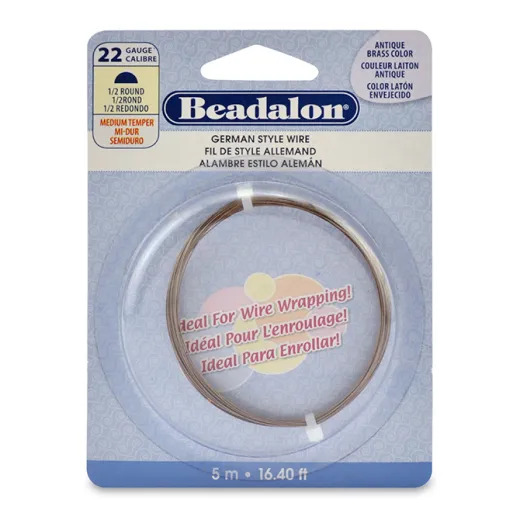 22 Gauge, Half Round German Style Wire, 5M, Antique Brass Colour. 22 Gauge, Half Round German Style Wire, 5M, Antique Brass Colour.
