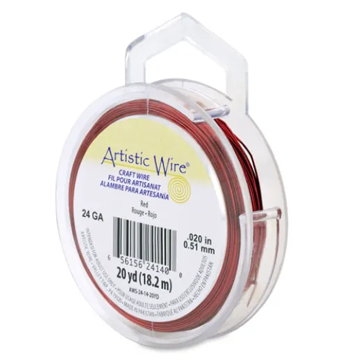 Red colour copper wire, 24 gauge, 18.29m reel