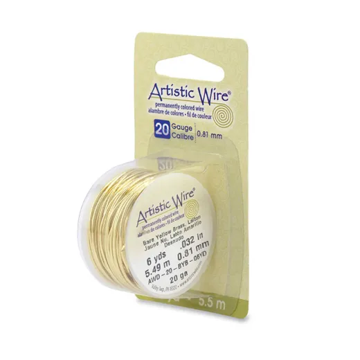 Bare yellow brass 20 gauge copper wire, 5.5m spool Bare yellow brass 20 gauge copper wire, 5.5m spool