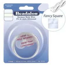 21 Gauge Fancy Square German Wire,  2.5M, Silver Plated