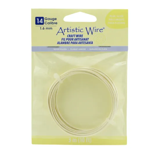 Pearl Silver, 10 ft (3.1m) 14 Gauge Copper Wire Pearl Silver, 10 ft (3.1m) 14 Gauge Copper Wire