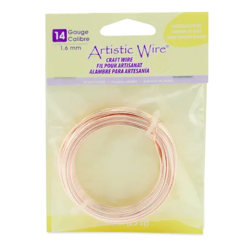 Rose Gold, 10 ft (3.1m) 14 Gauge Copper Wire Rose Gold, 10 ft (3.1m) 14 Gauge Copper Wire