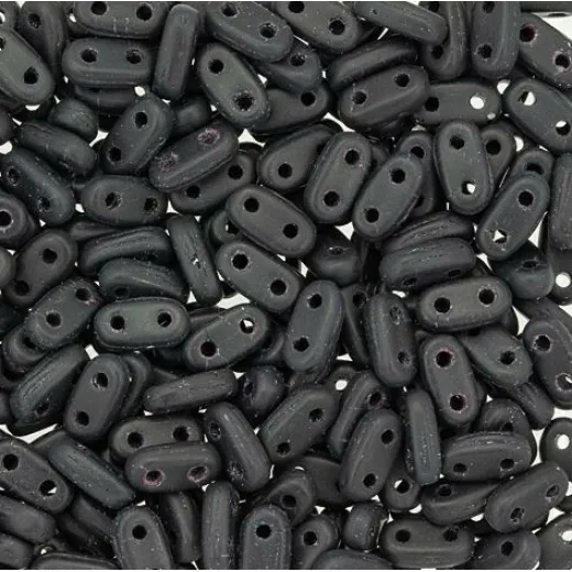 Matte Jet 6mm Bar Beads- 9gm Approx