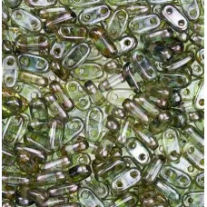 Luster Transparent Green 6mm Bar Beads - 9Grams