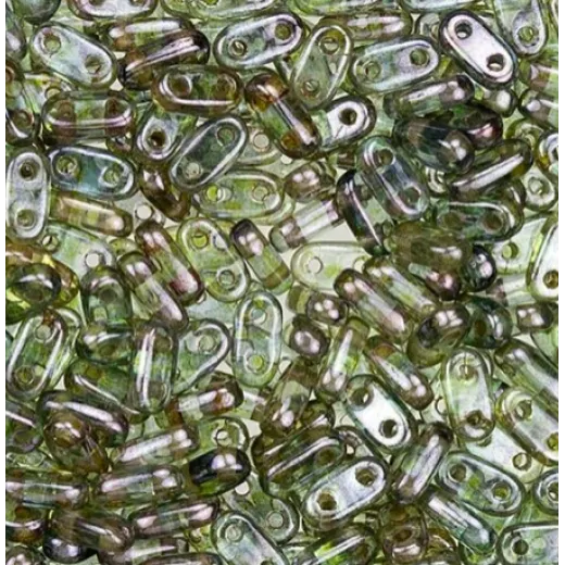 Luster Transparent Green 6mm Bar Beads - 9Grams Luster Transparent Green 6mm Bar Beads - 9Grams