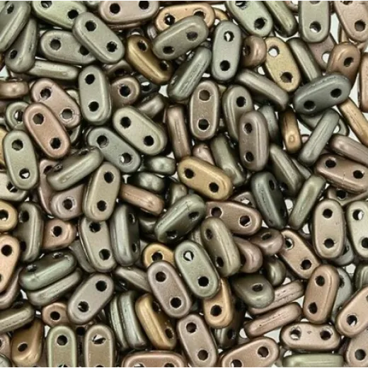 Matte Metallic Leather 6mm Bar Beads - 9gm Approx Matte Metallic Leather 6mm Bar Beads - 9gm Approx