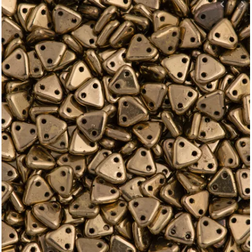 Bronze Czechmate Triangle Beads, approx 8g