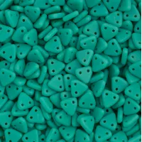 Matte Turquoise Czechmate Triangle Beads, approx 8g