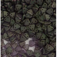 Sapphire Copper Picasso Czechmate Triangle Beads, approx 8g