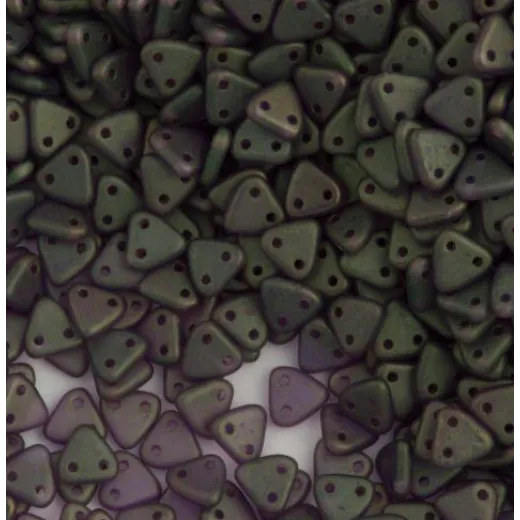 Sapphire Copper Picasso Czechmate Triangle Beads, approx 8g Sapphire Copper Picasso Czechmate Triangle Beads, approx 8g