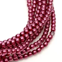 Shiny Red 4mm Glass Pearls, 120pcs