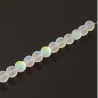 Mermaid Glass Beads, 8mm, Matte Crystal Mystic, Pack of 5, Colour 8