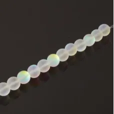 Mermaid Glass Beads, 6mm, Matte Crystal Mystic, Pack of 10, Colour 8