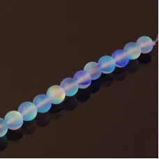 Mermaid Glass Beads, 8mm, Matte Blue Mystic, Pack of 5, Colour 13