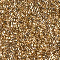 DBLC0034 Light Gold 24Kt plated Miyuki size 8/0 Hex Cut Miyuki Delica Beads, Colour Code 0034, approx 5.2g