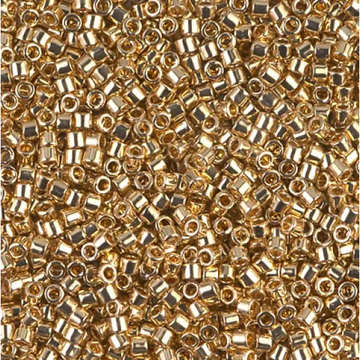 DBLC0034 Light Gold 24Kt plated Miyuki size 8/0 Hex Cut Miyuki Delica Beads, Colour Code 0034, approx 5.2g DBLC0034 Light Gold 24Kt plated Miyuki size 8/0 Hex Cut Miyuki Delica Beads, Colour Code 0034, approx 5.2g