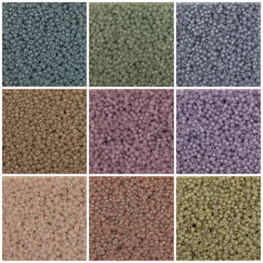Translucent Miyuki 8/0 Seed Bead collection - 9 colours, 198g in total