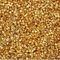 Size 11/0 Miyuki Cut Seed Beads, 24kt Gold Plated, Colour 0191, Approx 5.2 Grams