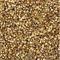 Size 11/0 Miyuki Cut Seed Beads, 24kt Light Gold Plated, Colour 0193, Approx 5.2 Grams