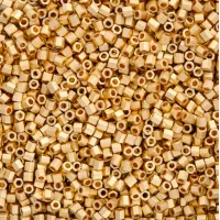 Size 11/0 Miyuki Cut Seed Beads, Matte 24kt Gold Plated, Colour 0191F, Approx 5.2 Grams