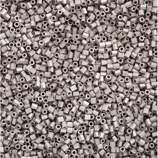 Size 11/0 Miyuki Cut Seed Beads, Matte Palladium, Colour 0194F, Approx 5.2 Grams Size 11/0 Miyuki Cut Seed Beads, Matte Palladium, Colour 0194F, Approx 5.2 Grams