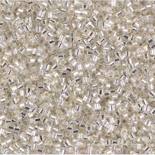 Size 8/0 Miyuki Cut Seed Beads, Silver Lined Crystal, Colour 001, Approx 22 Grams Size 8/0 Miyuki Cut Seed Beads, Silver Lined Crystal, Colour 001, Approx 22 Grams