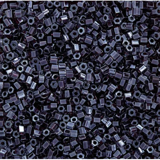 Size 8/0 Miyuki Cut Seed Beads, Amethyst Luster, Colour 0171, Approx 22 Grams