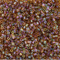 Size 8/0 Miyuki Cut Seed Beads, Berry Lined Light Topaz AB, Colour 0342, Approx 22 Grams