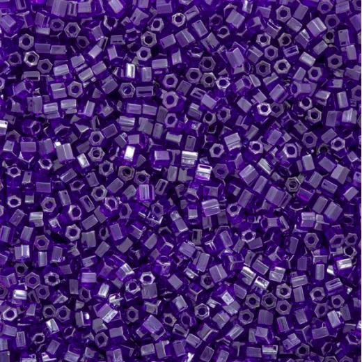 Size 8/0 Miyuki Cut Seed Beads, Cobalt Luster, Colour 0176, Approx 22 Grams