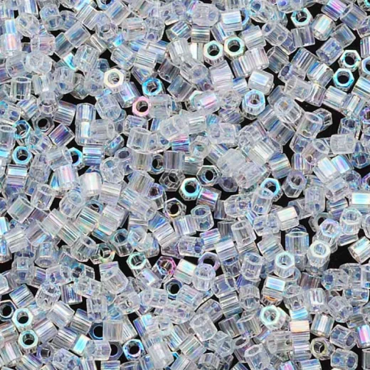 Size 8/0 Miyuki Cut Seed Beads, Crystal AB, Colour 0250, Approx 20 Grams Size 8/0 Miyuki Cut Seed Beads, Crystal AB, Colour 0250, Approx 20 Grams