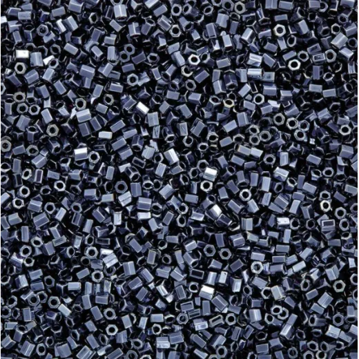 Size 8/0 Miyuki Cut Seed Beads, Gunmetal, Colour 0451, Approx 22 Grams Size 8/0 Miyuki Cut Seed Beads, Gunmetal, Colour 0451, Approx 22 Grams