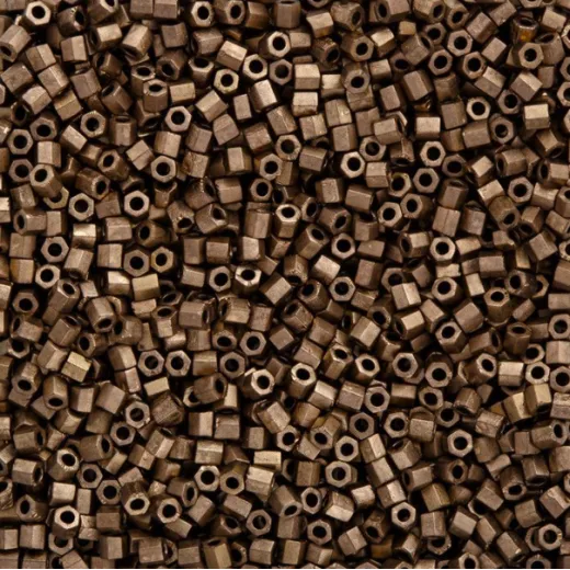 Size 8/0 Miyuki Cut Seed Beads, Matte Metallic Dark Bronze, Colour 2006, Approx 22 Grams