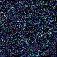 Size 8/0 Miyuki Cut Seed Beads, Metallic Dark Blue Iris, Colour 0452, Approx 20 Grams