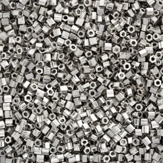 Size 8/0 Miyuki Cut Seed Beads, Palladium, Colour 0194, Approx 5.2 Grams Size 8/0 Miyuki Cut Seed Beads, Palladium, Colour 0194, Approx 5.2 Grams