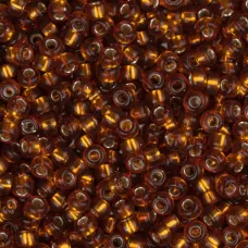 Dark Topaz Silver Lined Miyuki 8/0 Seed Beads, Approx 22g, Colour 0005
