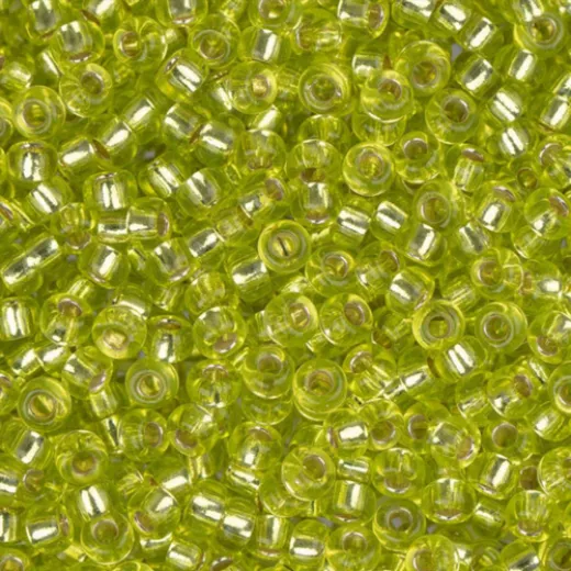 Chartreuse Silver Lined 0014, Miyuki Size 8/0 Seed Beads, 22 Grams Chartreuse Silver Lined 0014, Miyuki Size 8/0 Seed Beads, 22 Grams