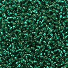 Emerald Green Silver Lined, Miyuki 11/0 Seed Beads, Colour 0017, 22g Approx