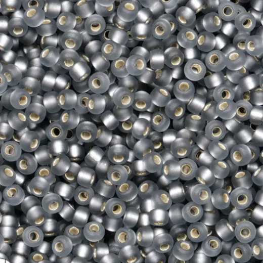 Grey Silver Lined Matte, Miyuki 11/0 Seed Beads, Colour 0021F, 22g Approx Grey Silver Lined Matte, Miyuki 11/0 Seed Beads, Colour 0021F, 22g Approx