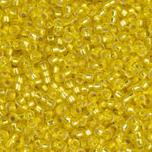 Yellow Silver Lined, Miyuki 11/0 Seed Beads, Colour 0006, 250 Grams