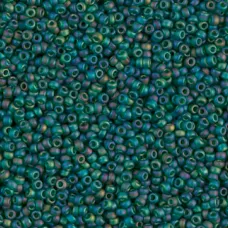 Transparent Dark Emerald AB Matte, Miyuki 11/0, Colour 0156FR, 250 Grams