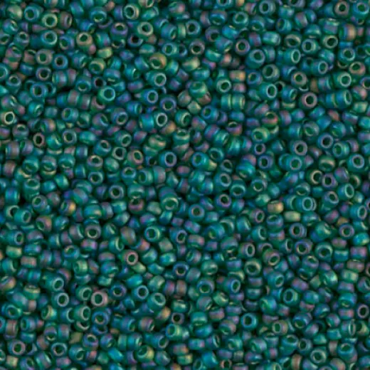Transparent Dark Emerald AB Matte, Miyuki 11/0, Colour 0156FR, 250 Grams Transparent Dark Emerald AB Matte, Miyuki 11/0, Colour 0156FR, 250 Grams
